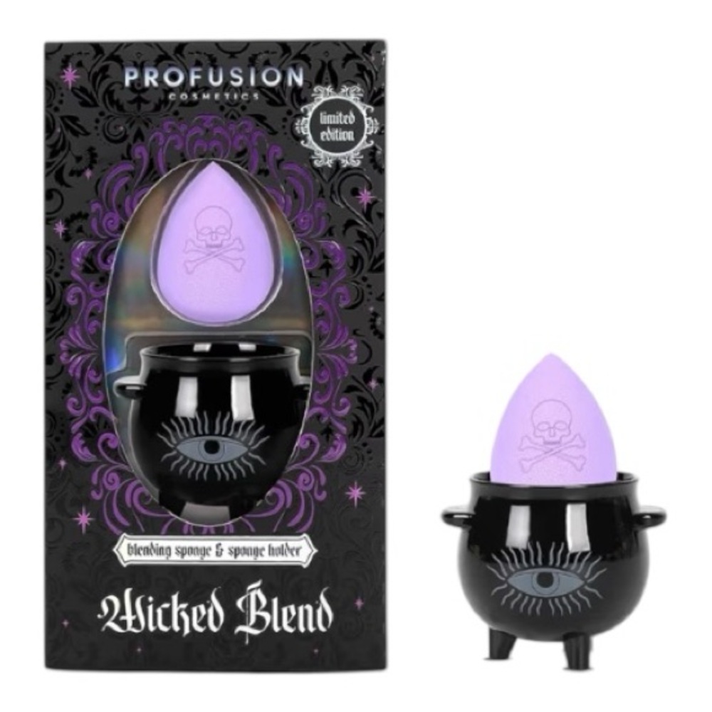 Profusion Cosmetics Wicked Blend Makeup Sponge with Cauldron Holder - Lavender